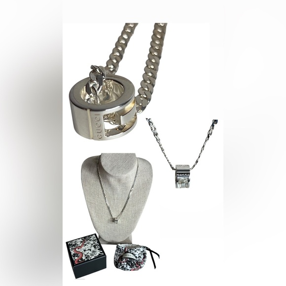 Gucci Jewelry - Gucci 925 Sterling Silver G-Ring Pendant Necklace